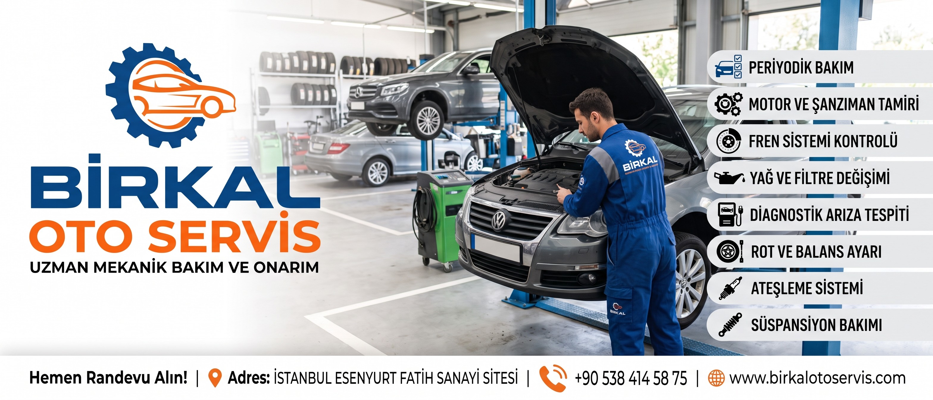 Birkal Oto Servis işletmesinin atölyesi